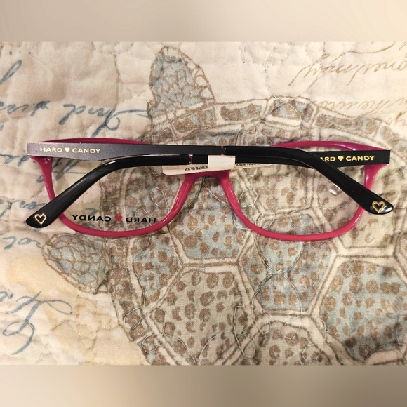 NWT Hard Candy size 52□ 16-135 fusia & black plastic glass frame | $68 - Picture 5 of 7